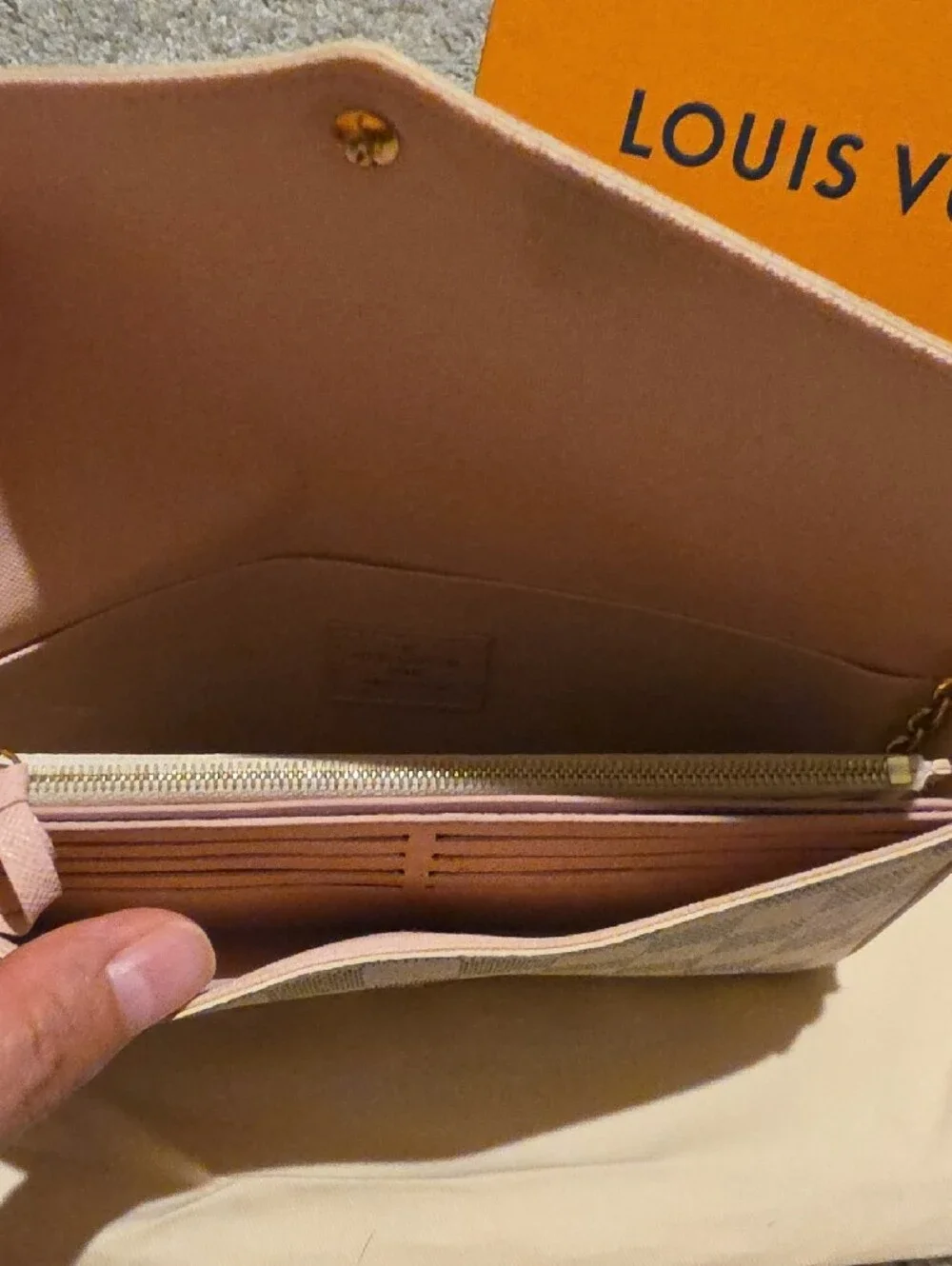 Louis Vuitton Damier Azur Envelope Clutch- Cream & Light Blue
